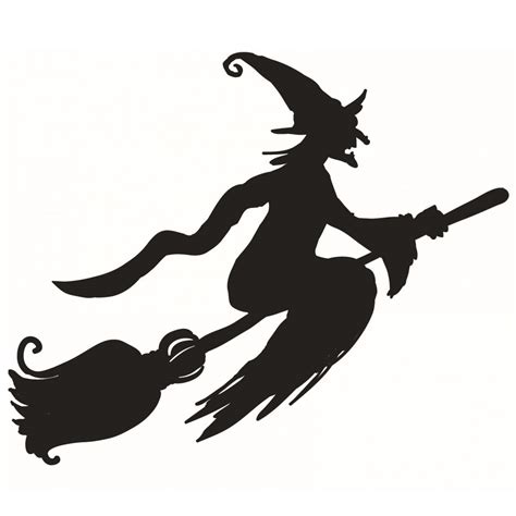 Witch on broom template